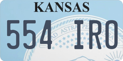 KS license plate 554IRO