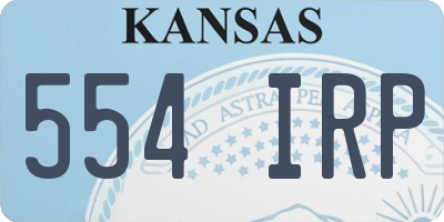 KS license plate 554IRP