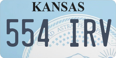 KS license plate 554IRV