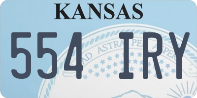 KS license plate 554IRY
