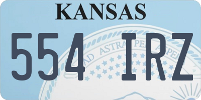 KS license plate 554IRZ