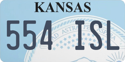KS license plate 554ISL