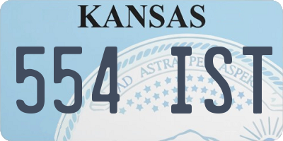 KS license plate 554IST