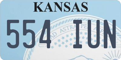 KS license plate 554IUN