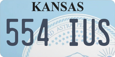 KS license plate 554IUS