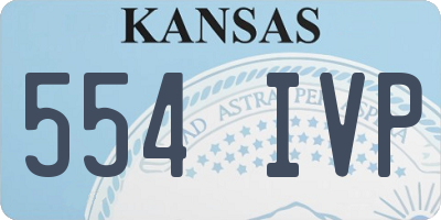 KS license plate 554IVP