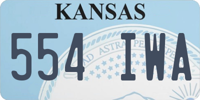 KS license plate 554IWA