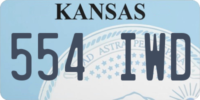 KS license plate 554IWD