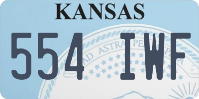 KS license plate 554IWF