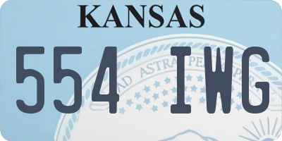 KS license plate 554IWG