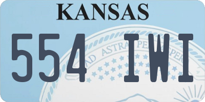 KS license plate 554IWI