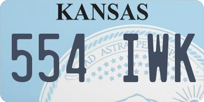 KS license plate 554IWK