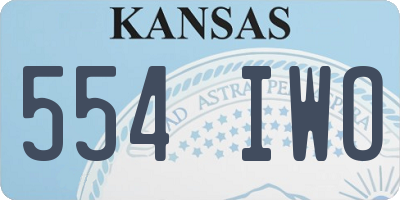 KS license plate 554IWO