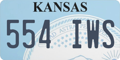 KS license plate 554IWS