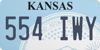 KS license plate 554IWY