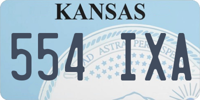 KS license plate 554IXA