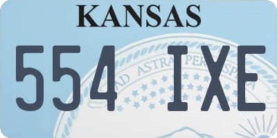 KS license plate 554IXE