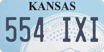 KS license plate 554IXI