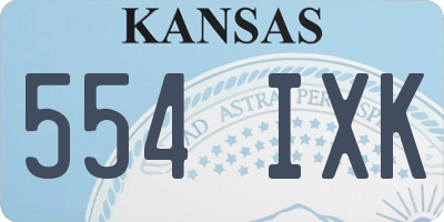 KS license plate 554IXK