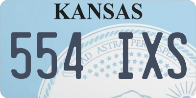 KS license plate 554IXS