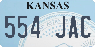 KS license plate 554JAC