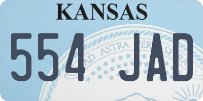 KS license plate 554JAD