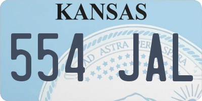 KS license plate 554JAL