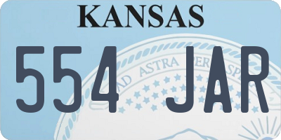 KS license plate 554JAR