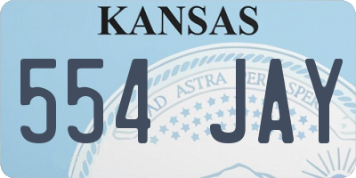 KS license plate 554JAY