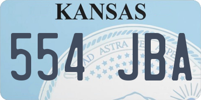 KS license plate 554JBA