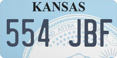 KS license plate 554JBF