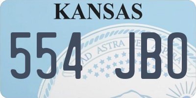 KS license plate 554JBO