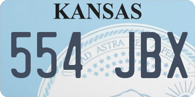 KS license plate 554JBX