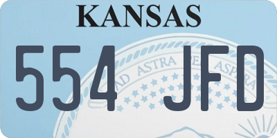 KS license plate 554JFD