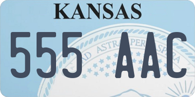 KS license plate 555AAC