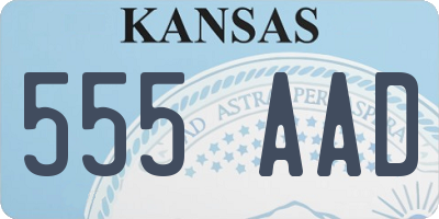 KS license plate 555AAD