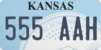 KS license plate 555AAH