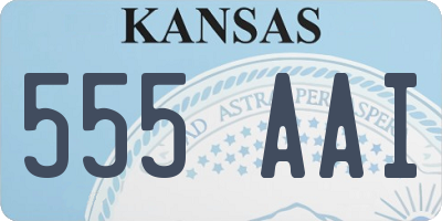 KS license plate 555AAI