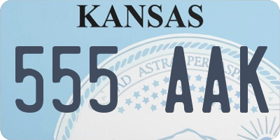 KS license plate 555AAK