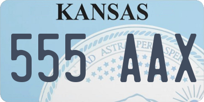 KS license plate 555AAX