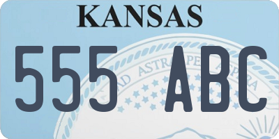 KS license plate 555ABC