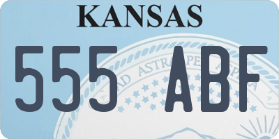 KS license plate 555ABF