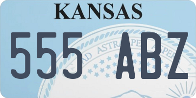 KS license plate 555ABZ