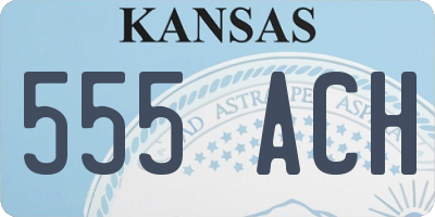 KS license plate 555ACH