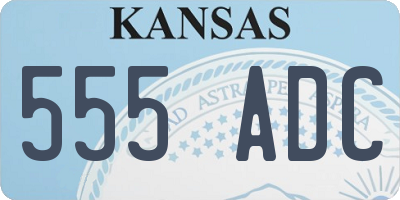 KS license plate 555ADC