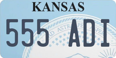 KS license plate 555ADI