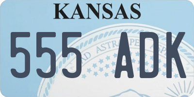 KS license plate 555ADK