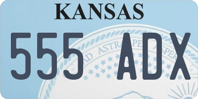 KS license plate 555ADX