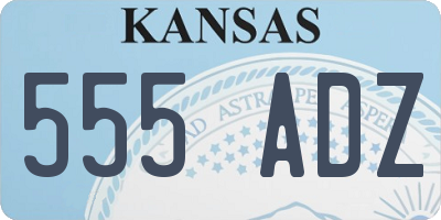 KS license plate 555ADZ