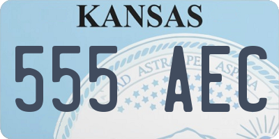 KS license plate 555AEC